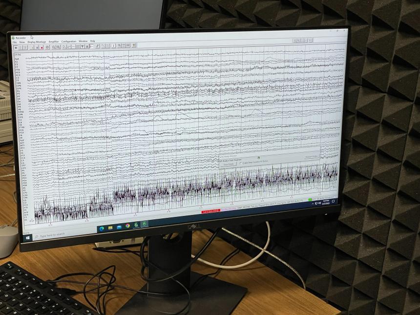 Ph.D. student Donnie Dunagan's recorded brain waves. 