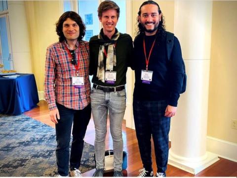 Left to right: Dr. Jon Forrest, Ph.D. student Austin Brailey-Jones, Ph.D. student Jean Costa Silva