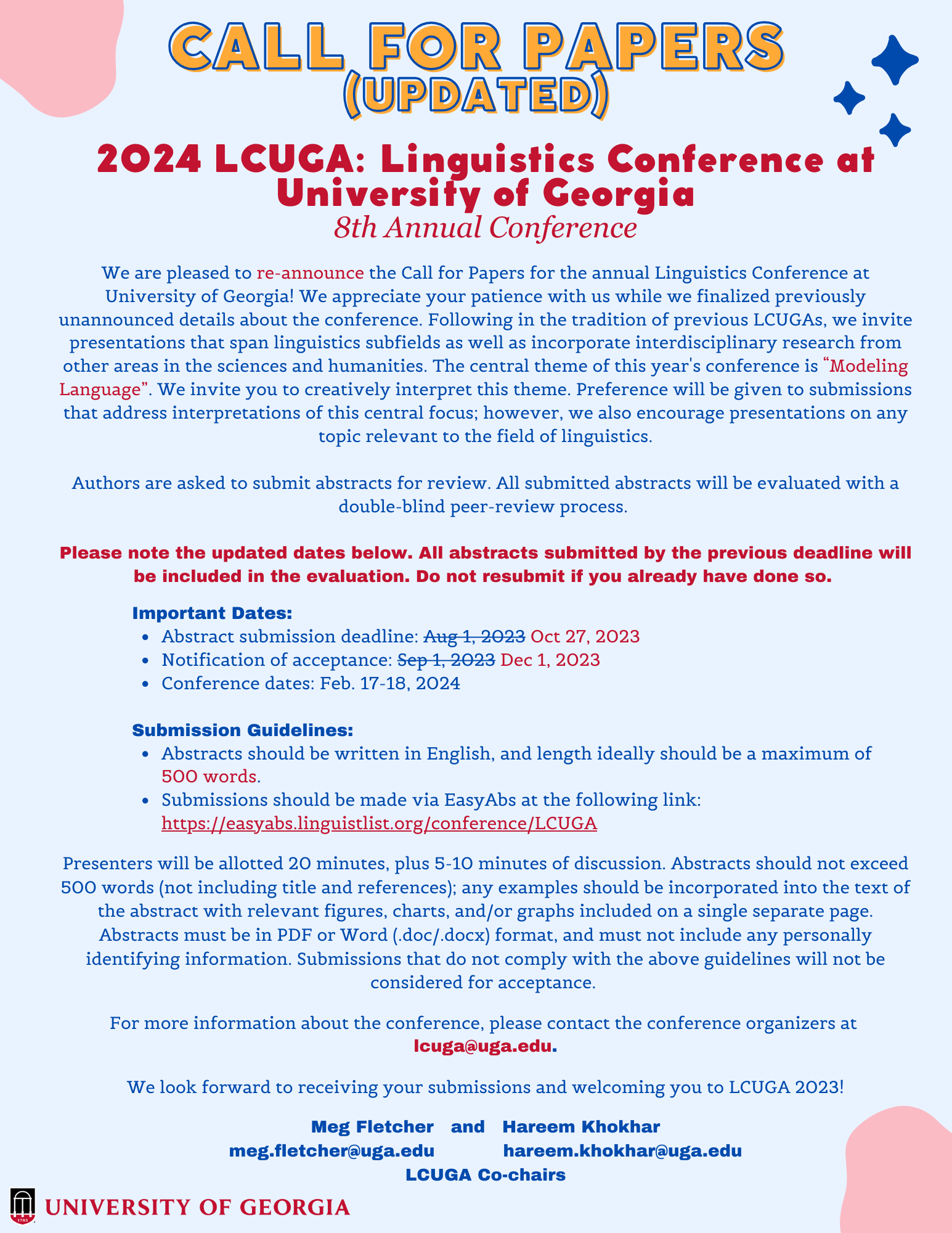Flyer for call for papers 