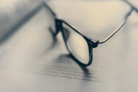 Image of glasses on a book